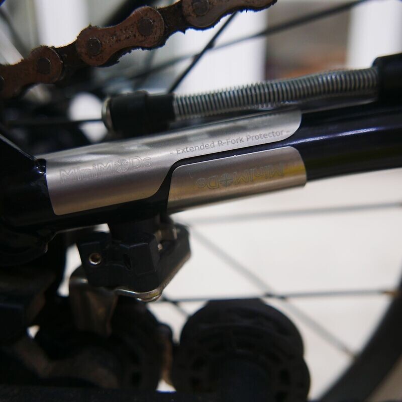 Rear Triangle Titanium Frame Guard Protector from Axle Hook or Chain Scratches (MiniMODs)
