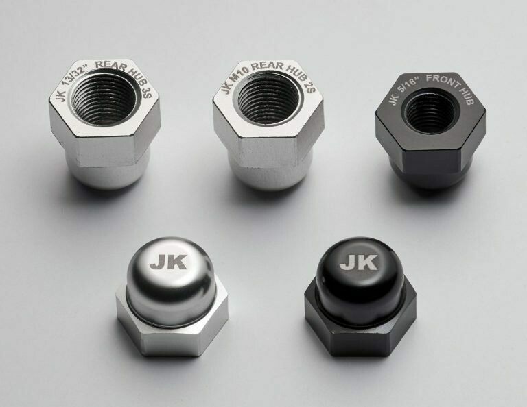 Brompton Hub Axle Nut for Internal Gear or External cogs Rear or Front Hub (Joseph Kuosac), Colour: Black, Model: External Cog Rear (1 pair)