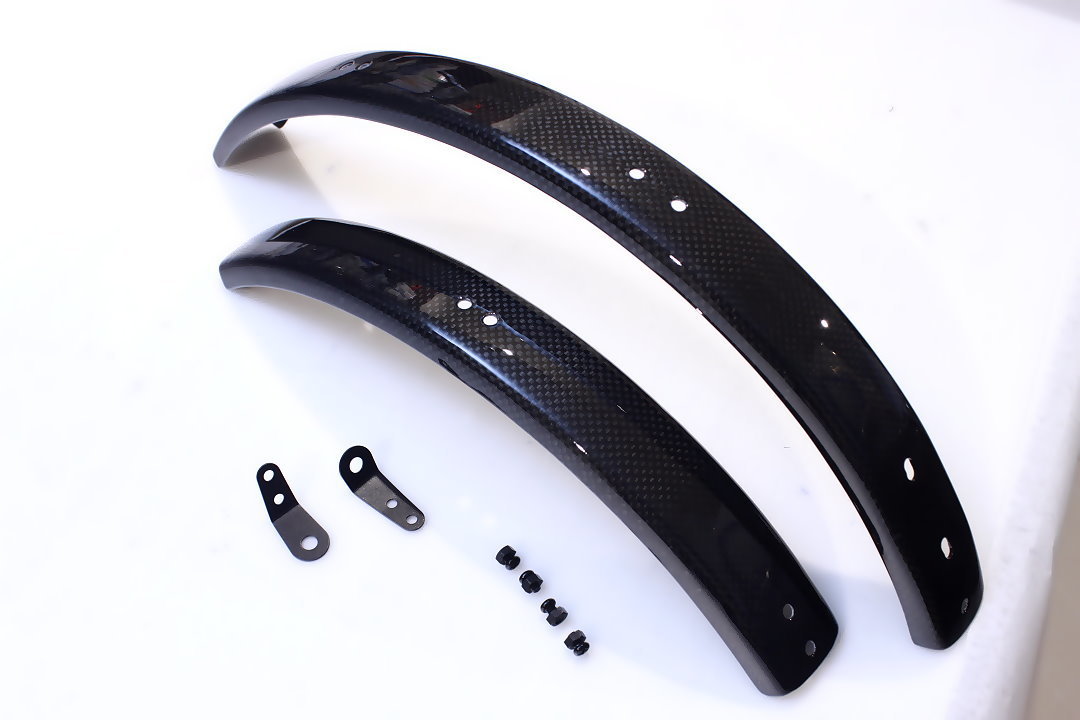 L type (no rack) Brompton Carbon Fiber Mud Guard Fenders 3K Pattern