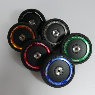 One Pair O.D. 45.6mm Stock Size Rubber Tyre CNC 6061 Bearing EZwheels
