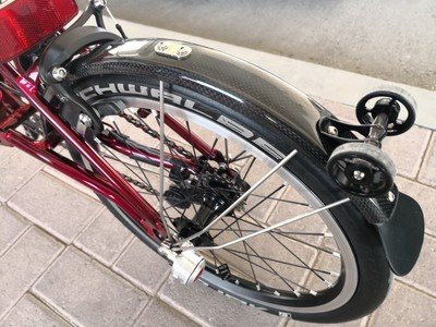 L type (no rack) Brompton Carbon Fiber Mud Guard Fenders 3K Pattern
