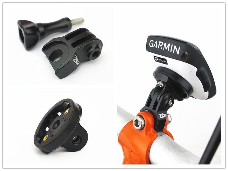 Easy Mount Cateye or Generic Headlight GoPro Camera adapter bracket on Brompton brake caliper fixture TRIGO