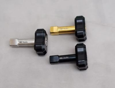 Titanium Stop Disk Bolt and Nuts for Brompton Seatpost (H&amp;H) a.k.a Thor&#39;s Hammer, Bolt Color: Black