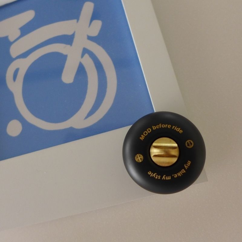 Brompton Brass Bell w FREE Brass Twist Screw (MiniMODs), Model: 2/6 derailleur bell replacement, Colour: Black