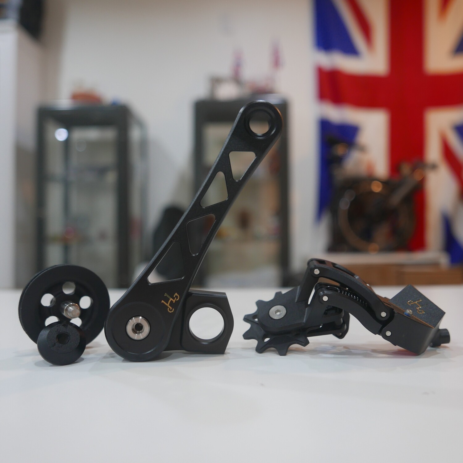Tensioner Derailleur for Brompton A C Line &amp; Electric / 11-28T or 12 speed Gear Hub (H&amp;H), For Brompton Model: C or Electric C Line, Colour: Black