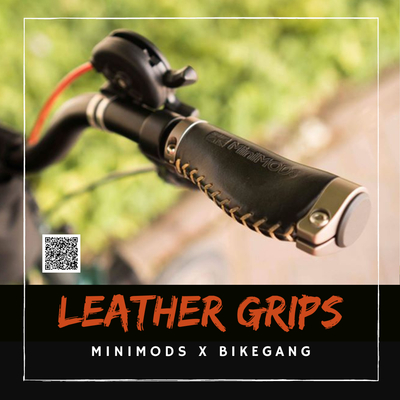 Short leather grips (Ergonomic or Straight) for Brompton M or H bar (MiniMODs)