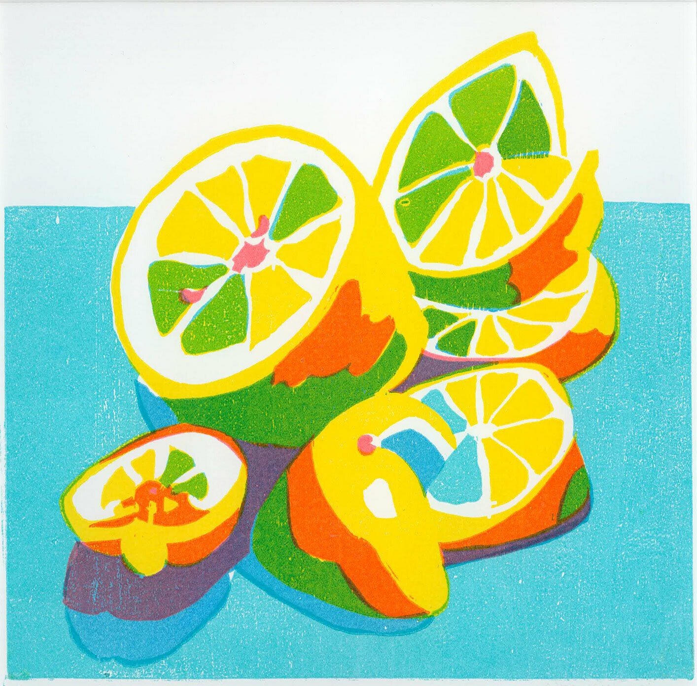 Lemons Woodcut Print