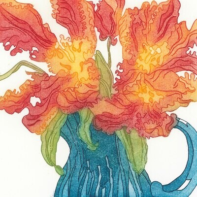Tulips - Handmade Greetings Card
