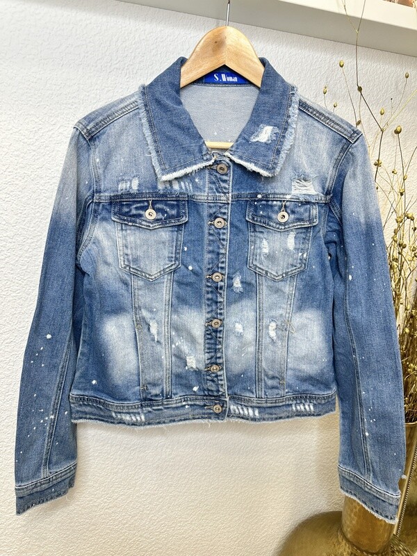 S.Woman Jeansjacke im Used Look