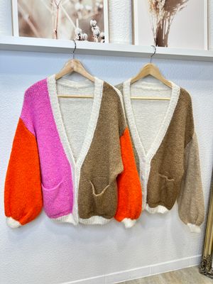 Color Block Cardigan in 2 Farben