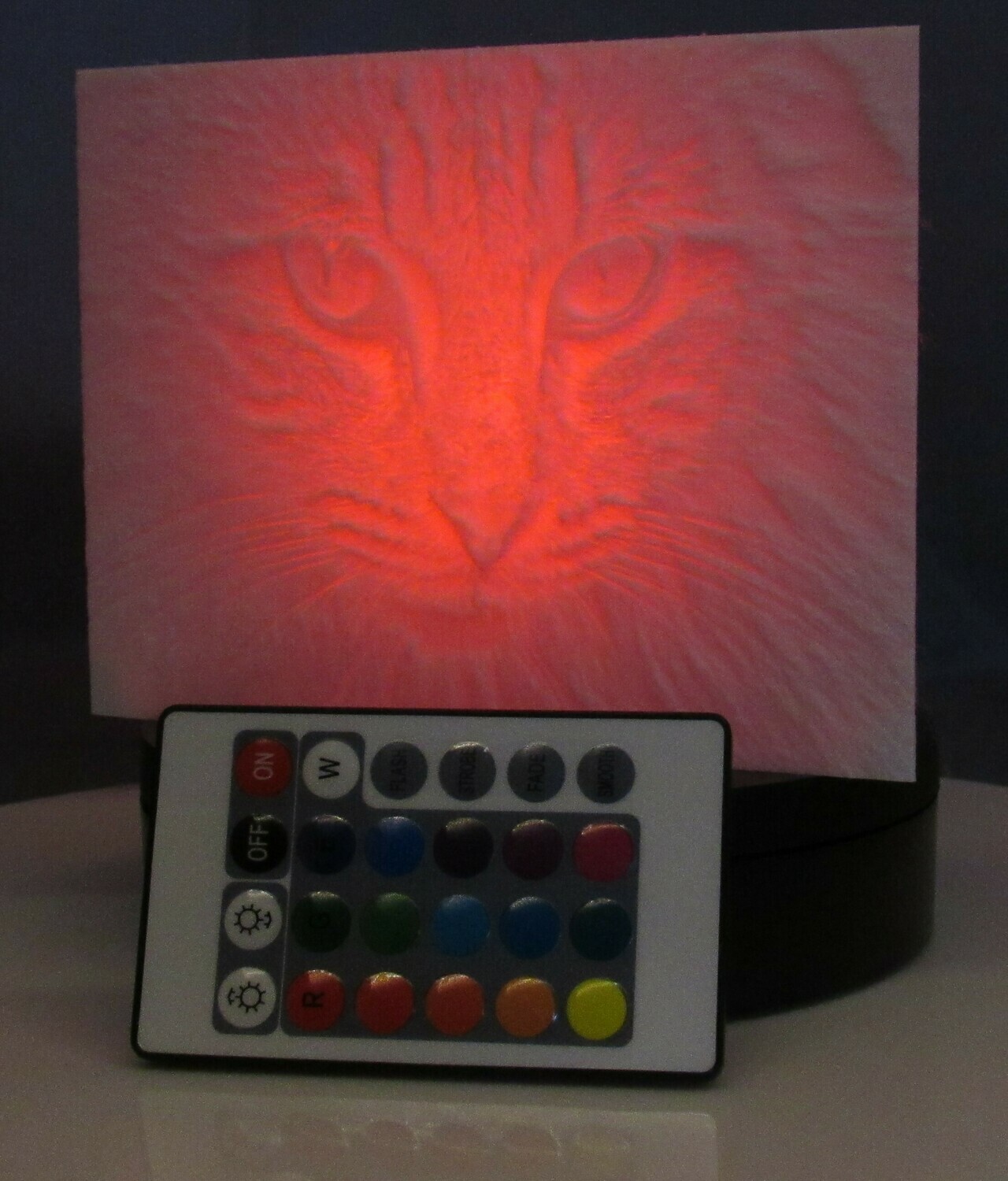 RGB Led lithofaan (upload uw foto ) met remote control en AAA Batterijen inbegrepen