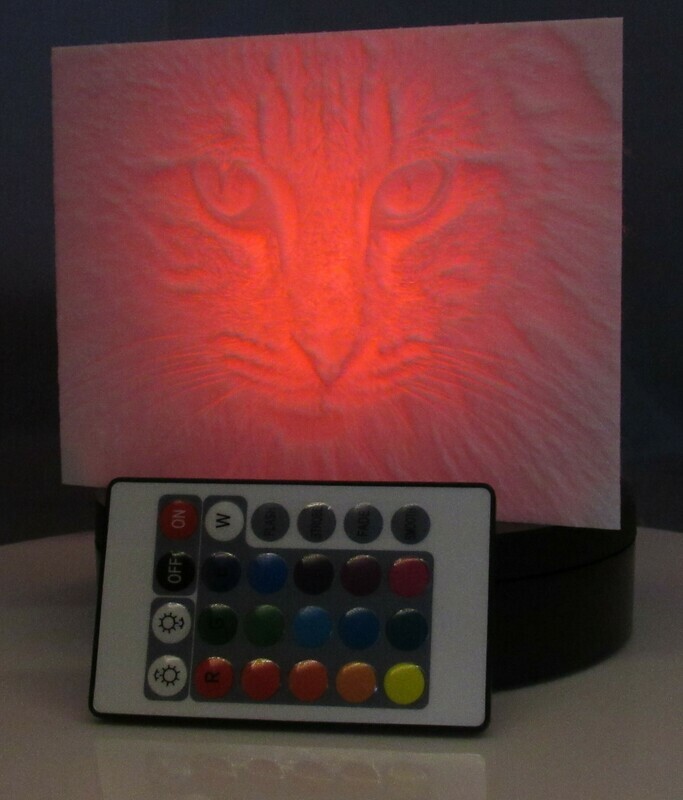 RGB Led lithofaan (upload uw foto ) met remote control en AAA Batterijen inbegrepen