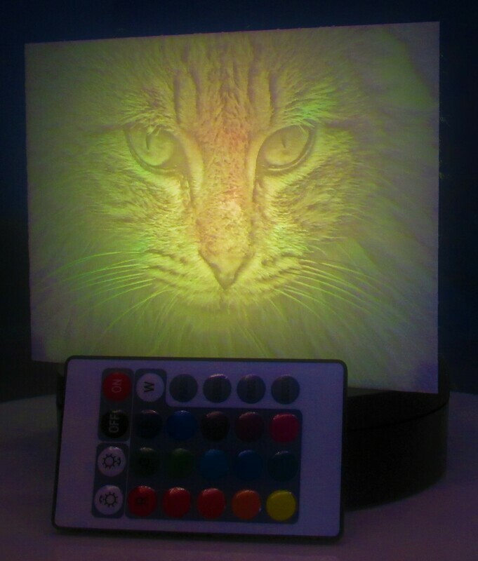 RGB Led lithofaan (upload uw foto ) met remote control en AAA Batterijen inbegrepen