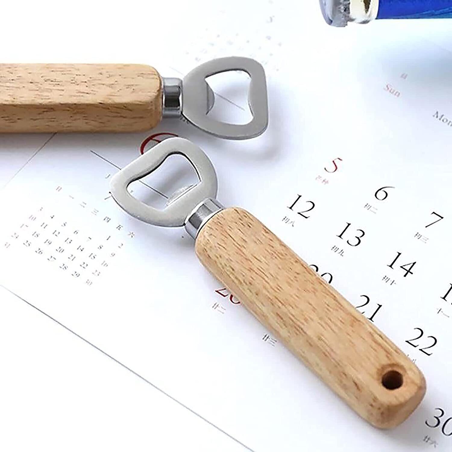 10 Gegraveerde houten flesopeners