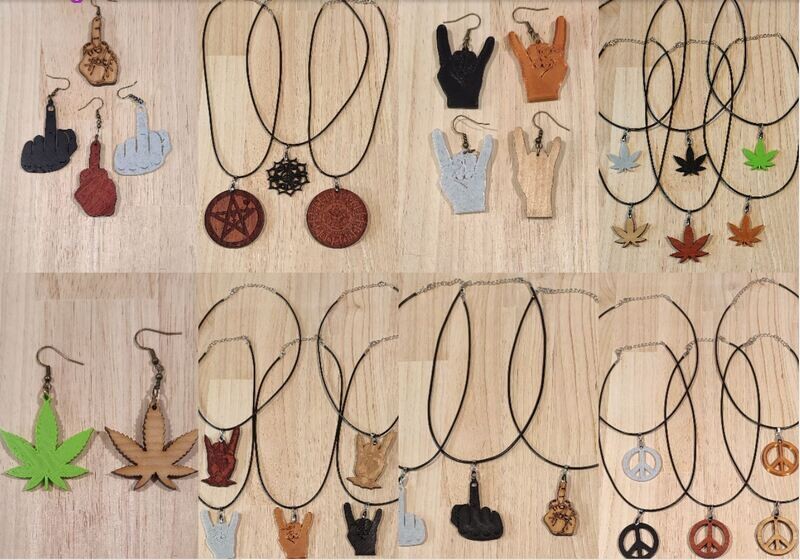 Fun Juwels - 3 stuks vrij te kiezen - Hout of bio-plastic (PLA)