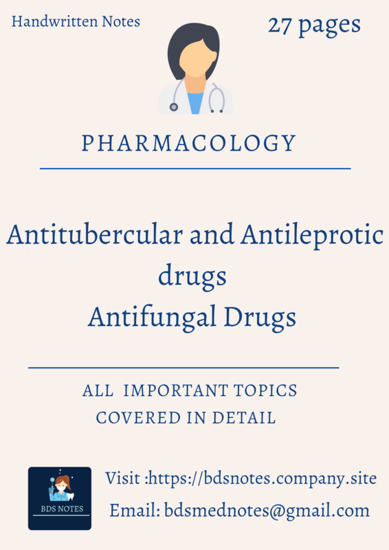 Antitubercular, Anti leprotic and Antifungal Drugs