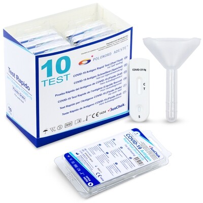 Scatola da 10 test rapidi antigene salivari JusChek