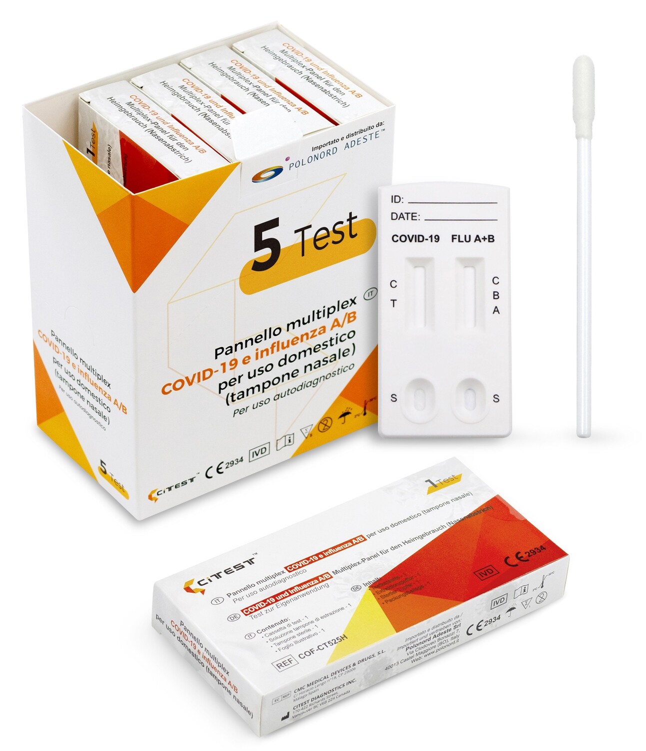 CiTest Test rapido nasale antigene Covid e Influenza A/B