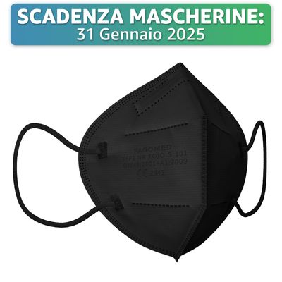 Mascherina filtrante FFP2 nera SCADENZA 31/1/2025