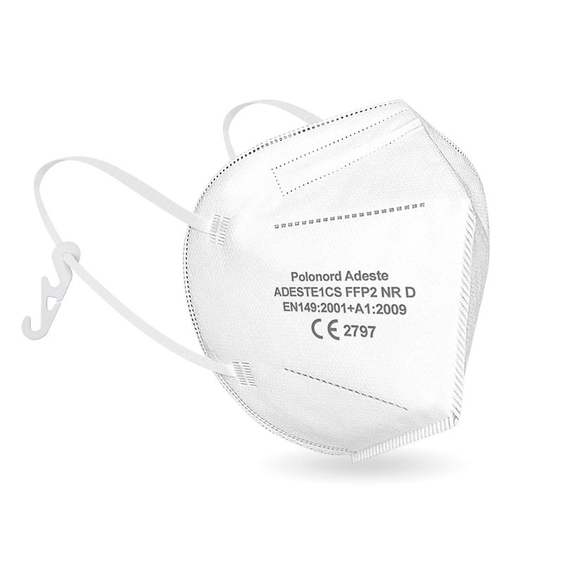 50 FFP2 Filtermasken mit Haken und Nasenschwamm