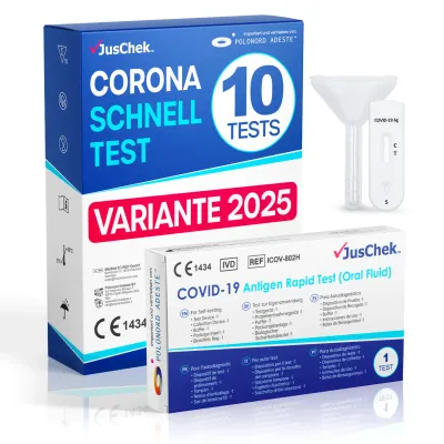 Juschek 10er COVID-19 Speichel Schnelltests für Zuhause