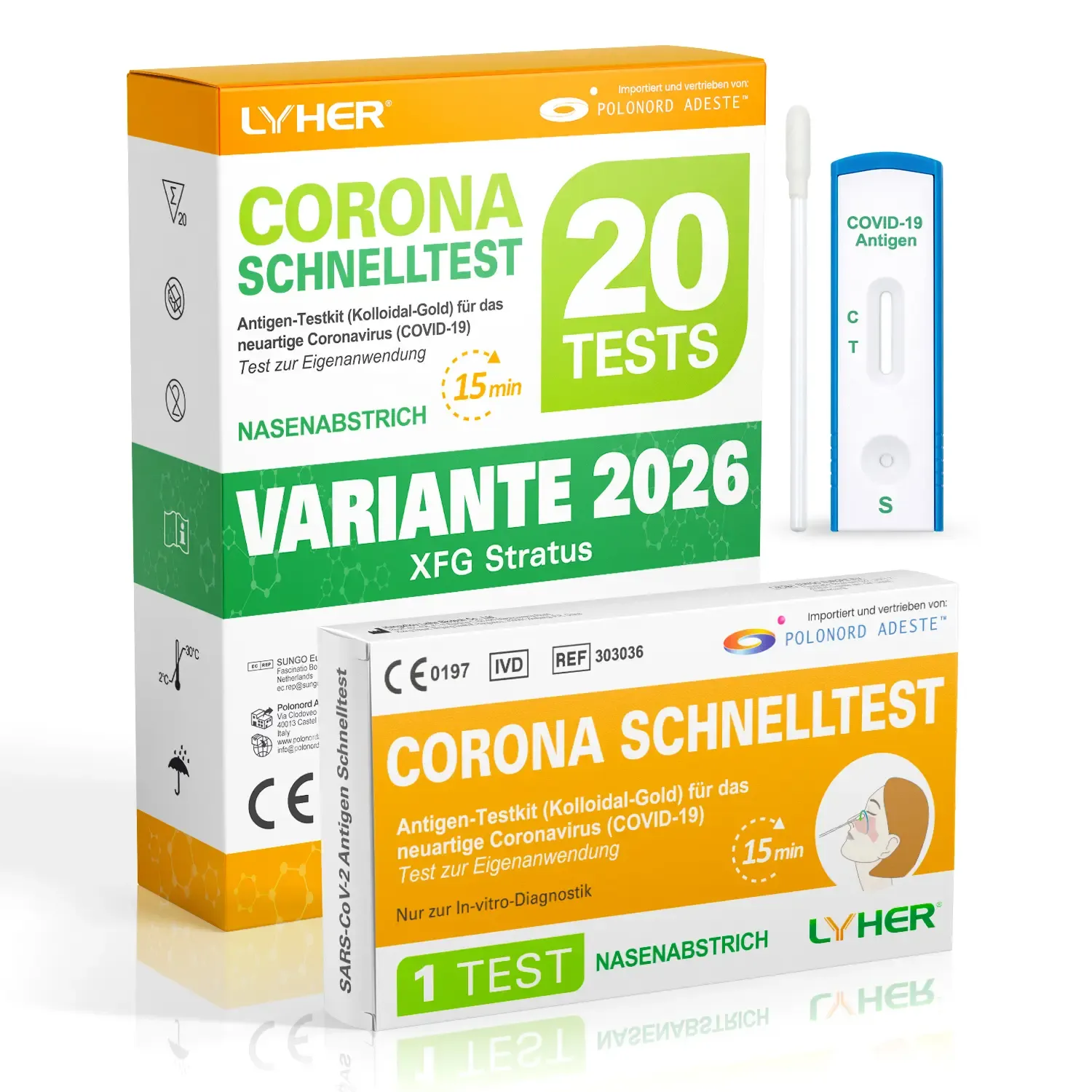 Lyher COVID-19 Nasen Schnelltests für Zuhause