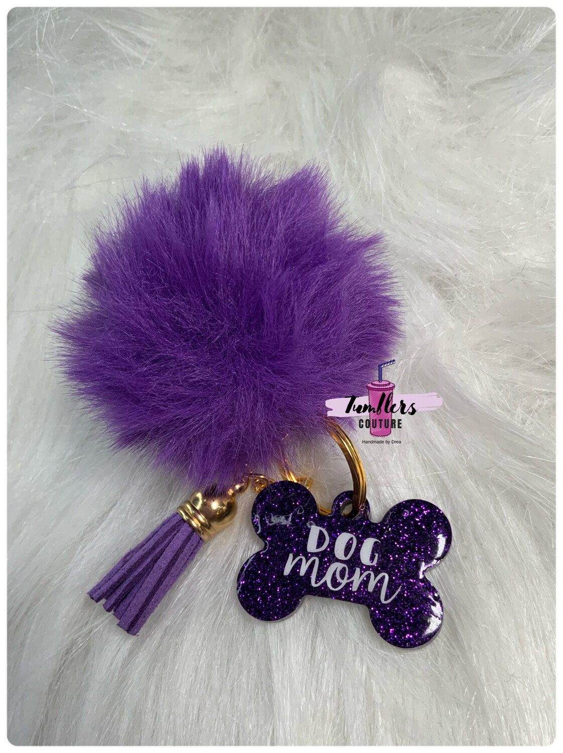 Keychain with Puffer And Tassel