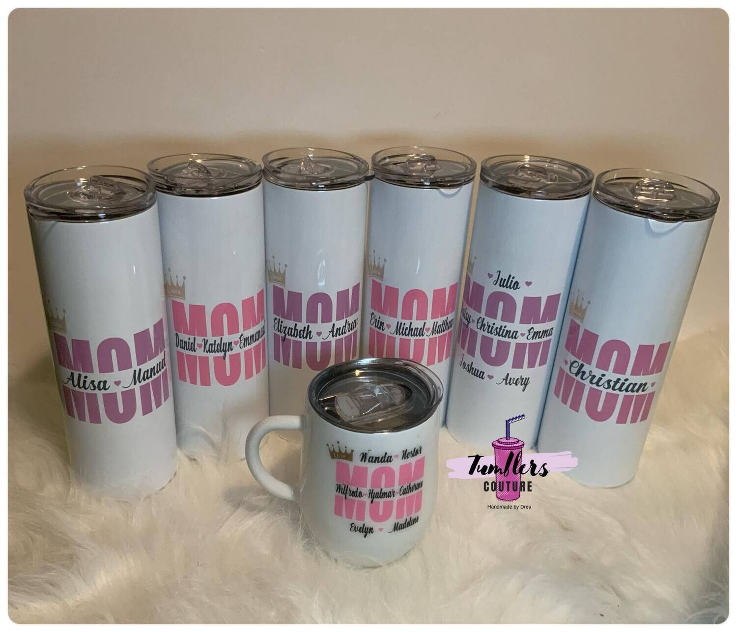 Queen Mom Skinny Tumbler - With Children&#39;s Names