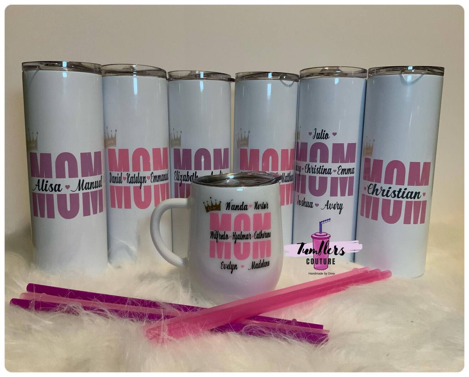 Queen Mom Skinny Tumbler - With Children&#39;s Names