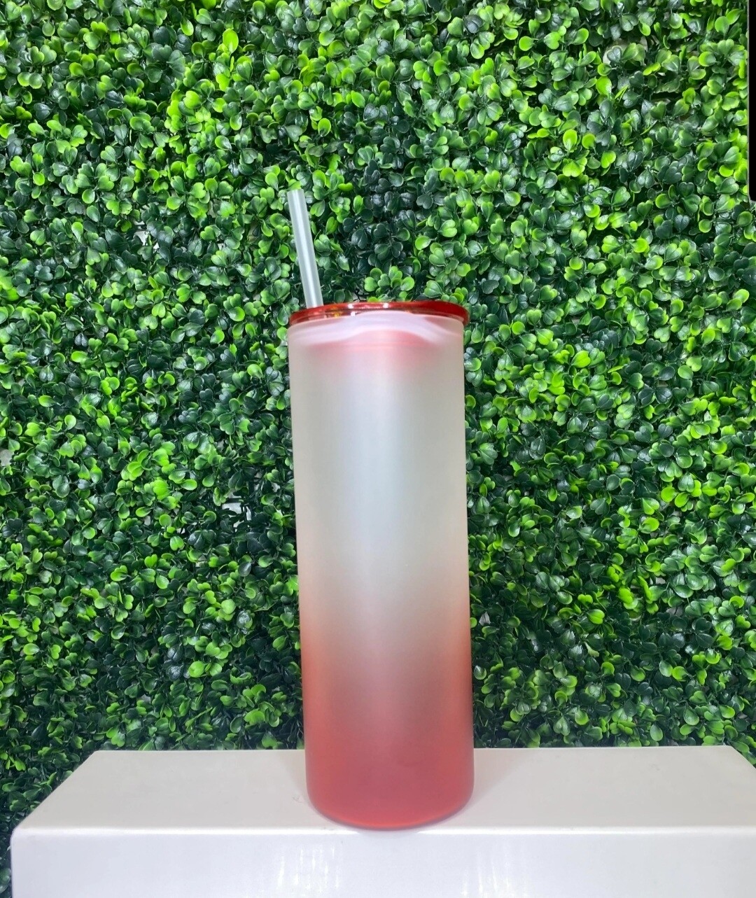 FROSTED GRADIENT OMBRE GLASS TUMBLER