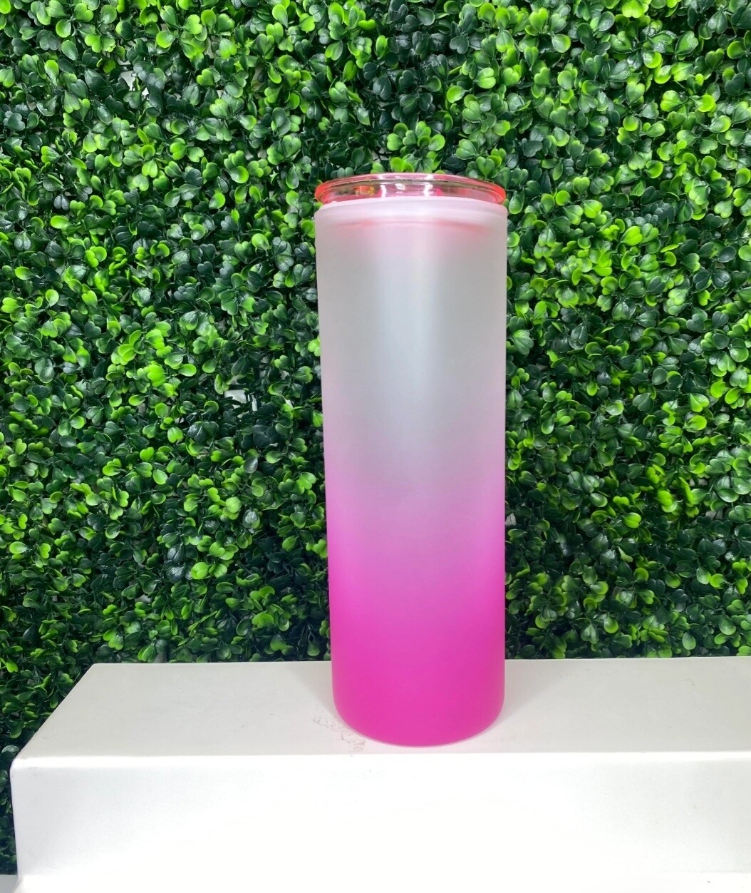 FROSTED GRADIENT OMBRE GLASS TUMBLER