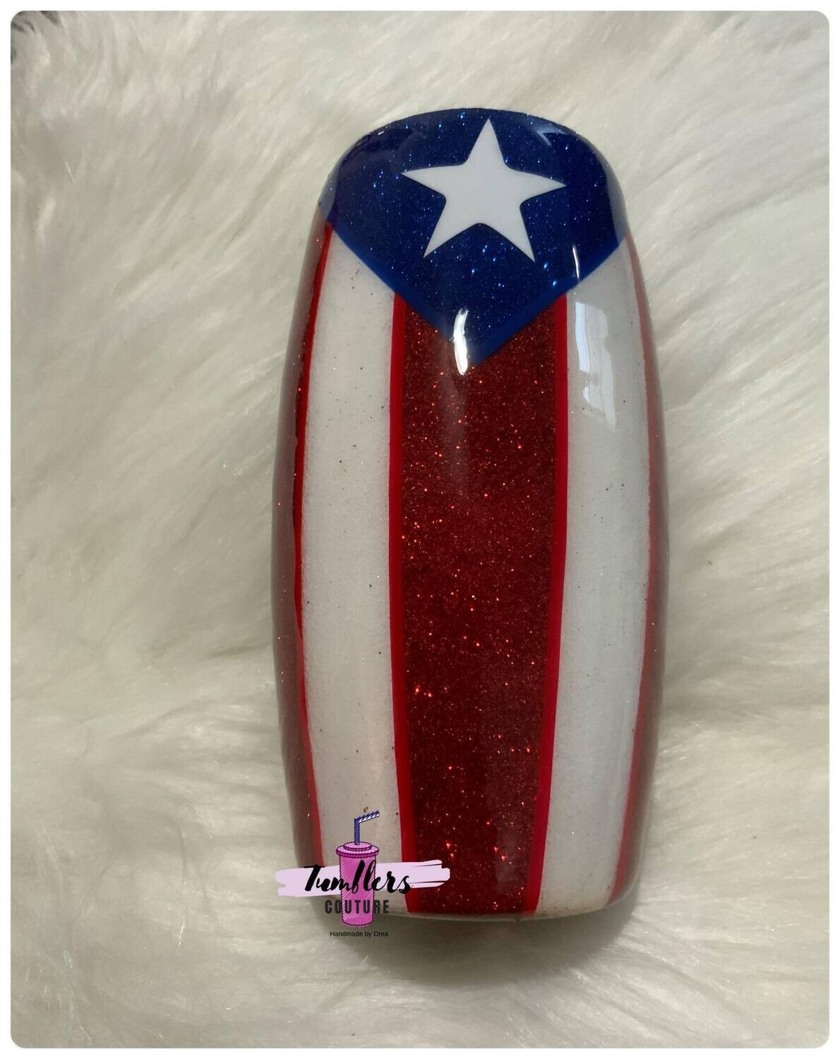 Conga Tumbler/Puerto Rico Flag