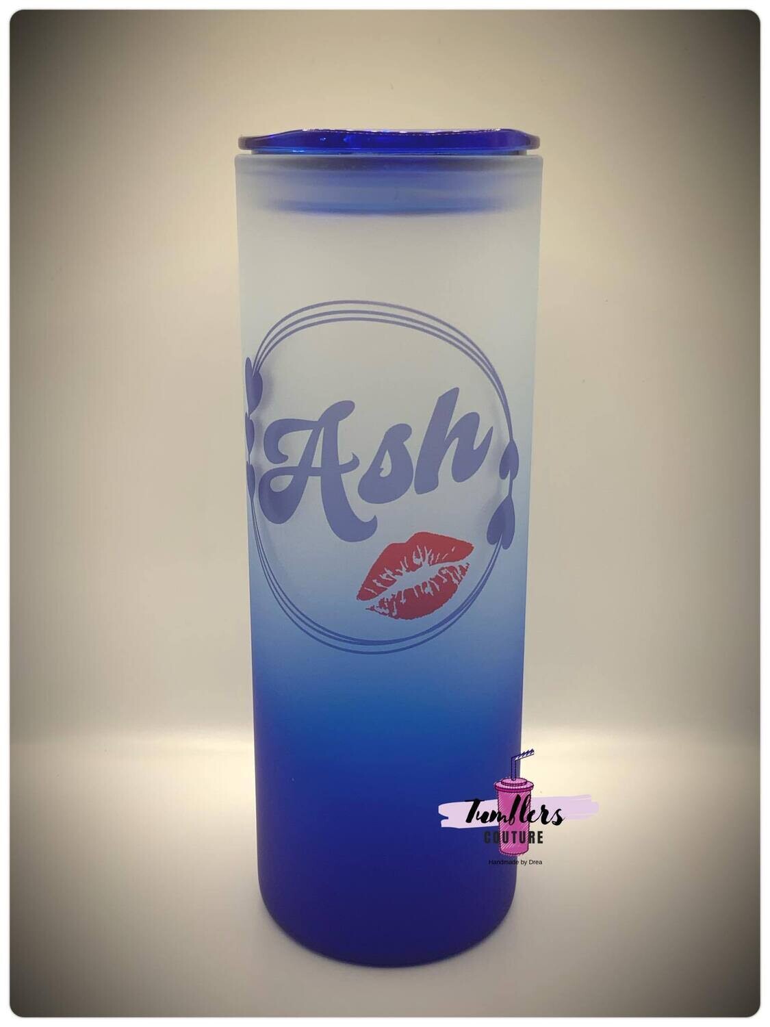 FROSTED GRADIENT OMBRE GLASS TUMBLER
