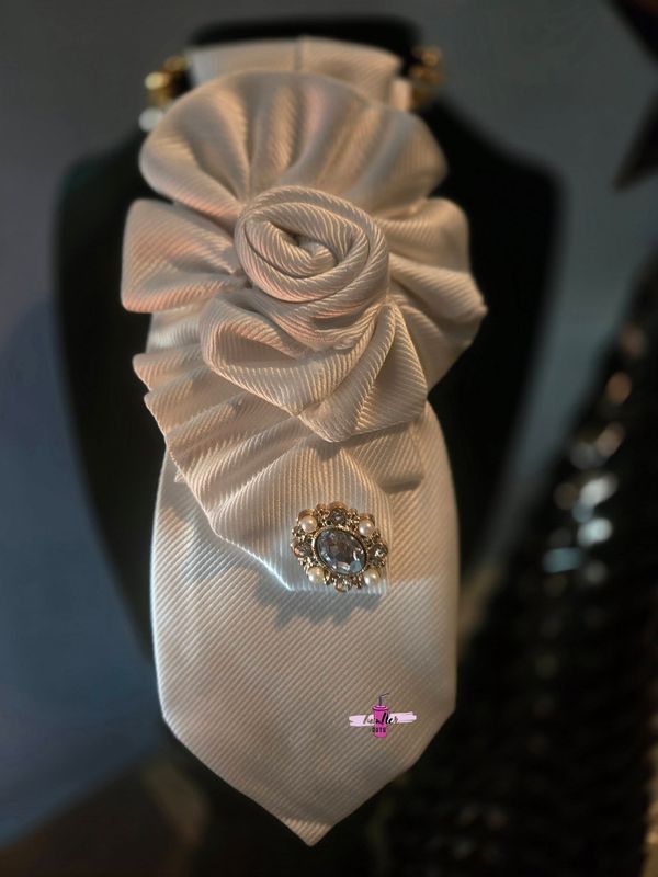 Serenity Flower Ruffle Tie