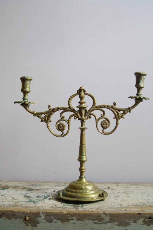 Chandelier deux branches en laiton