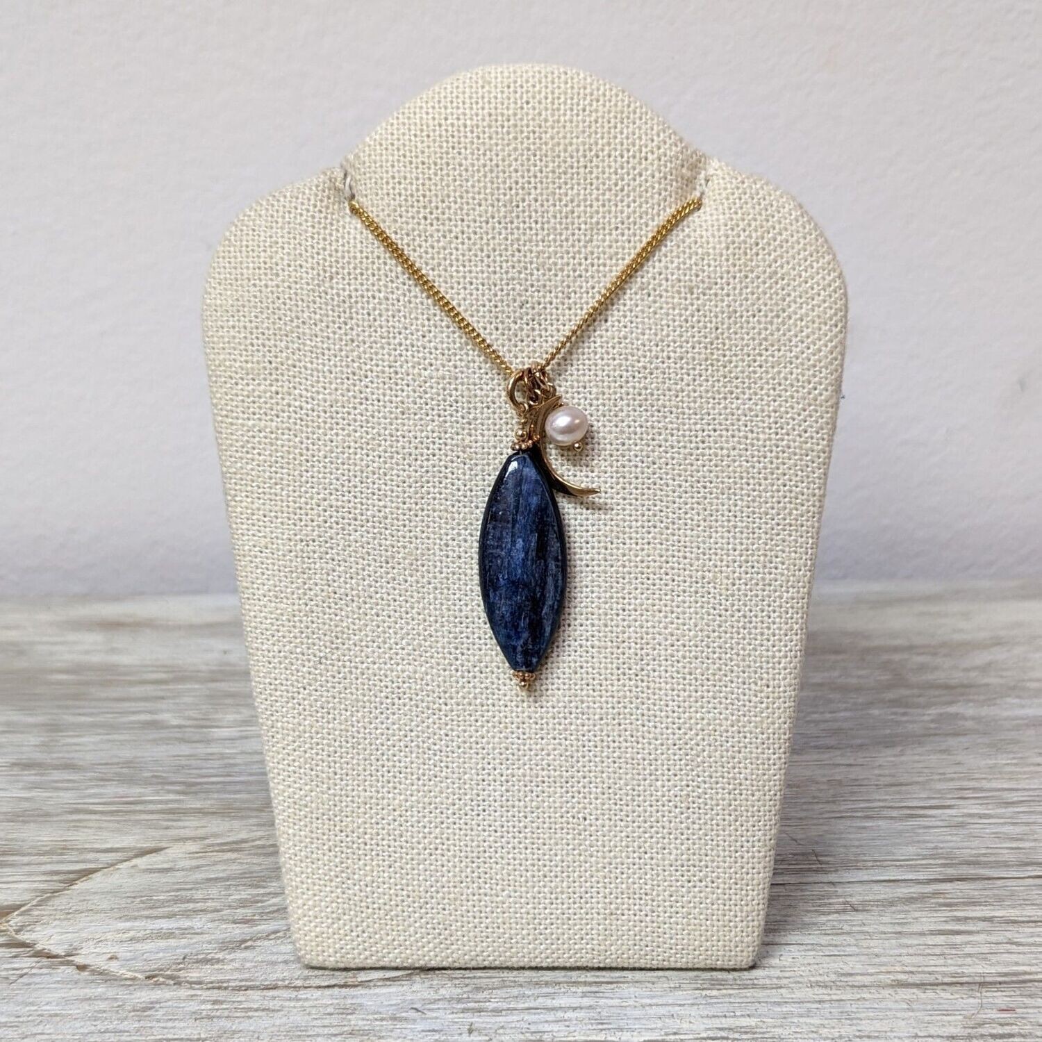 30" Gold-Filled Kyanite and Pearl Necklace