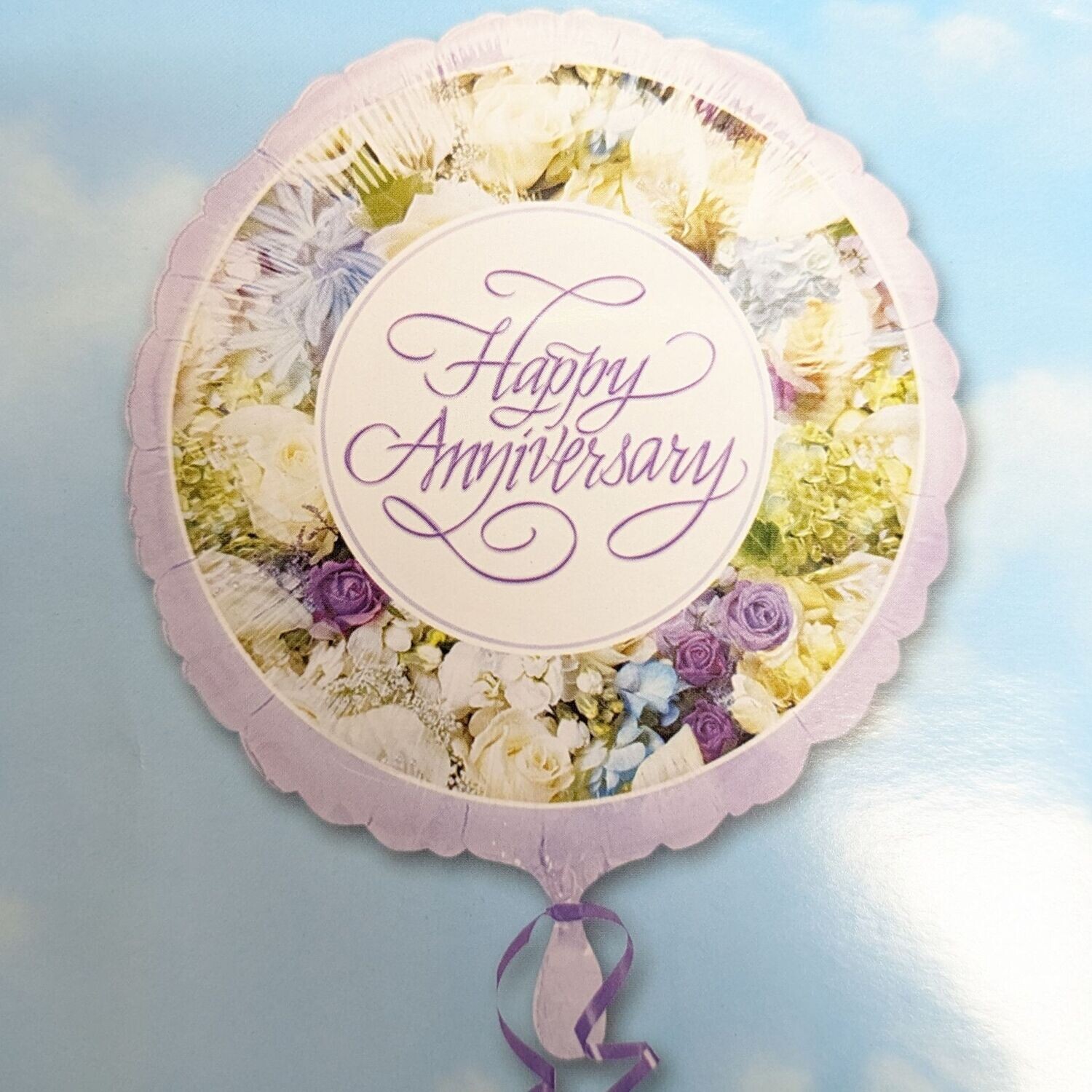 17" Happy Anniversary Flowers Balloon