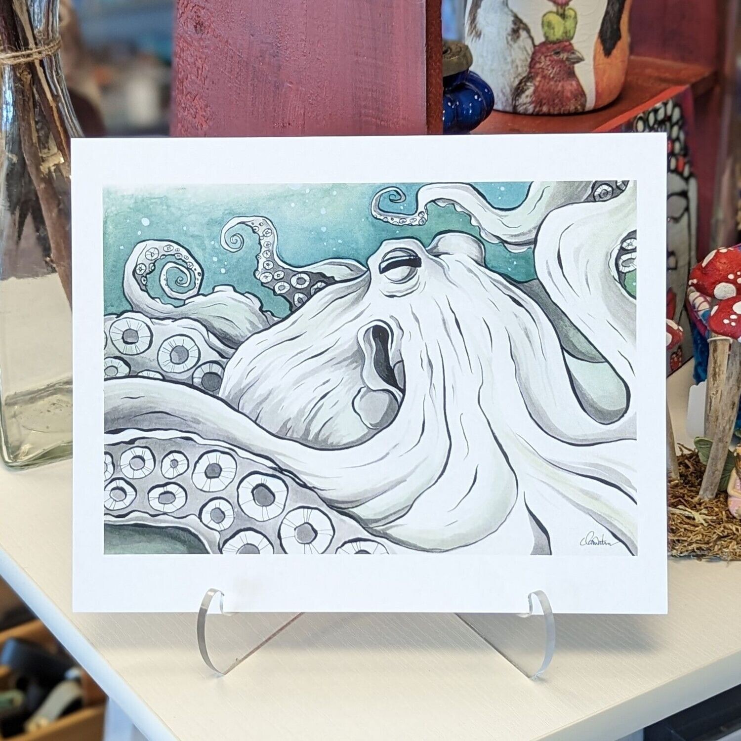 Green Octopus Print (8x10)