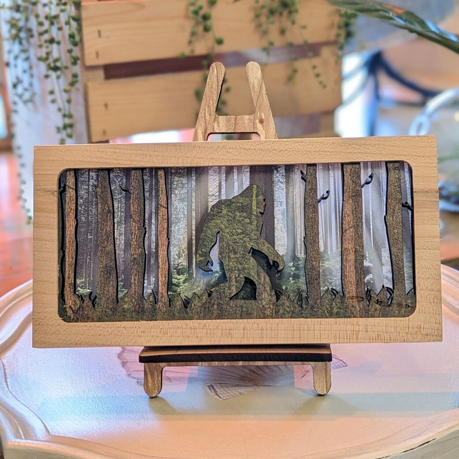 Bigfoot Shadow Box and Easel