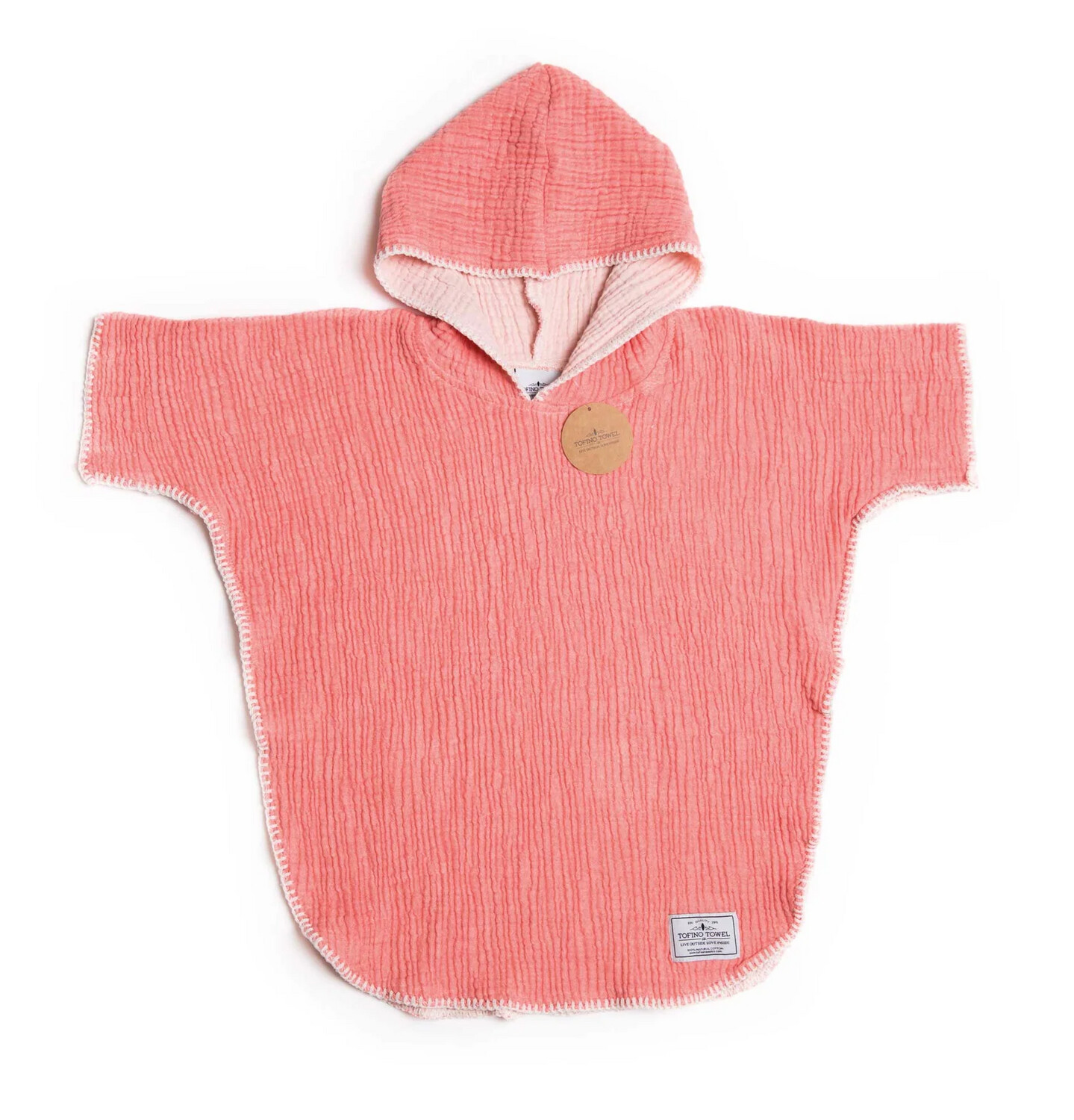 The Pebble Kids Poncho 6-8 Years (Coral)