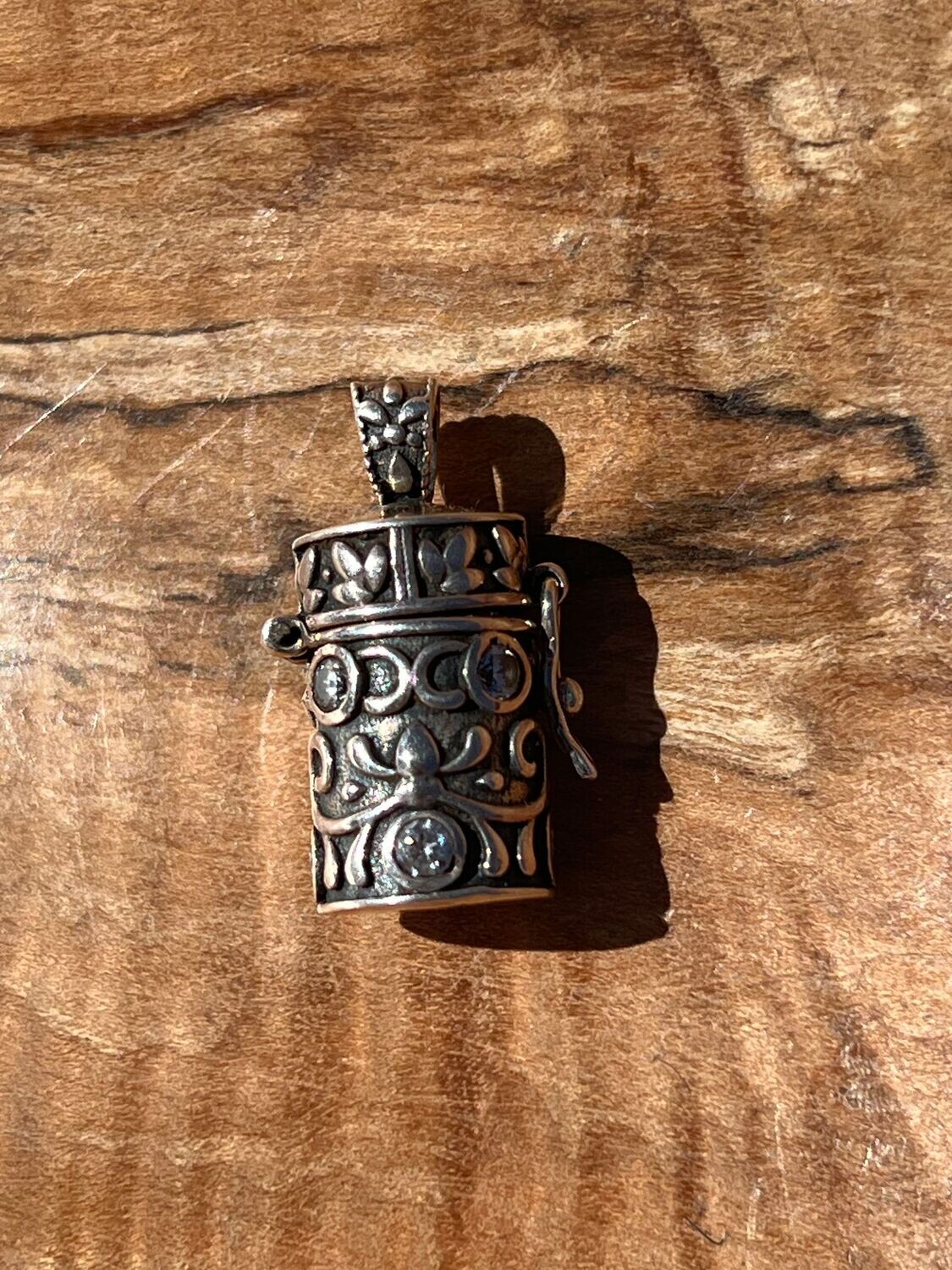 Sterling Silver Vial with Crystals