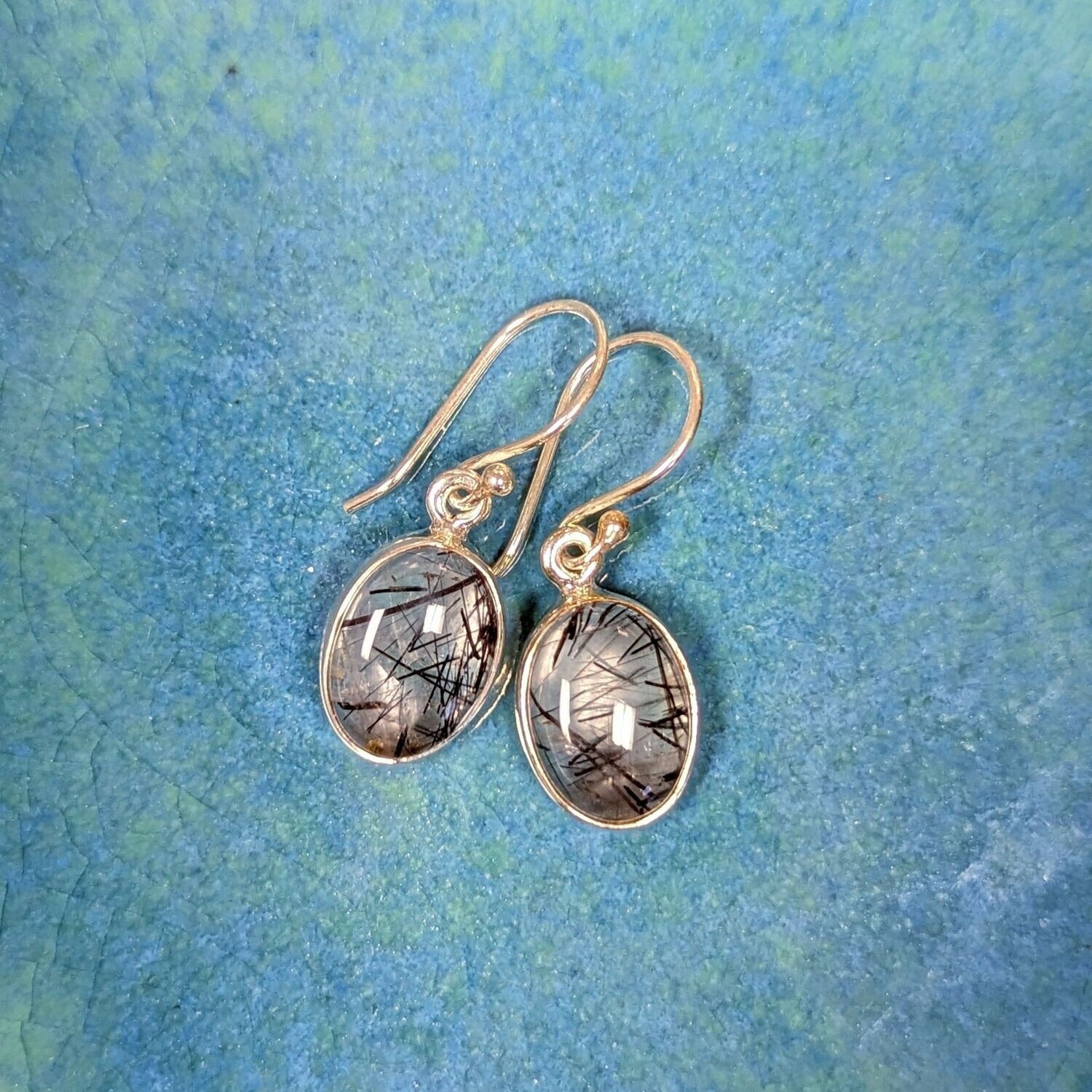 Sterling Silver Rutilated Quartz Earrings (Medium)