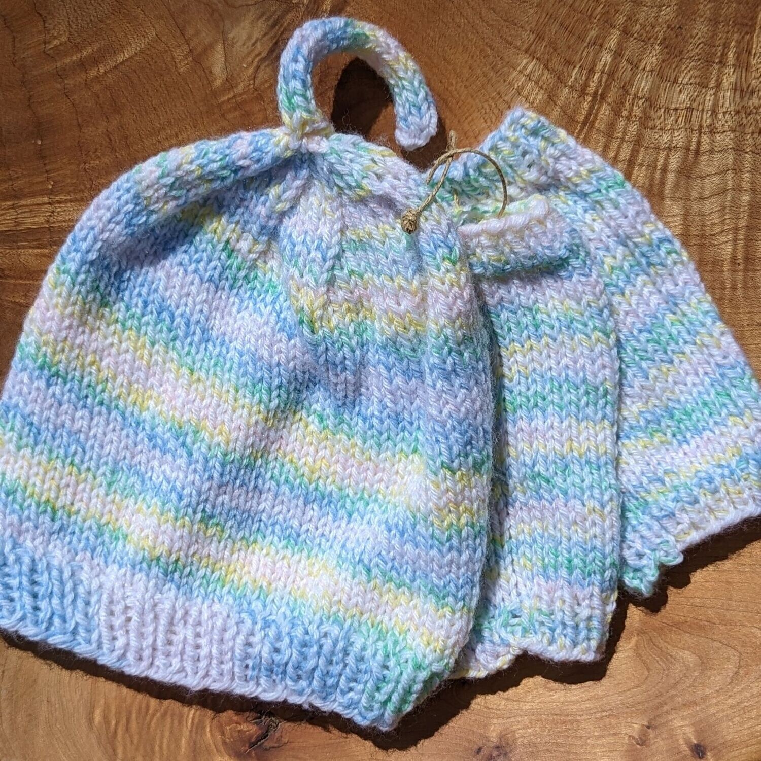 Multicolour Striped Knit Baby Set
