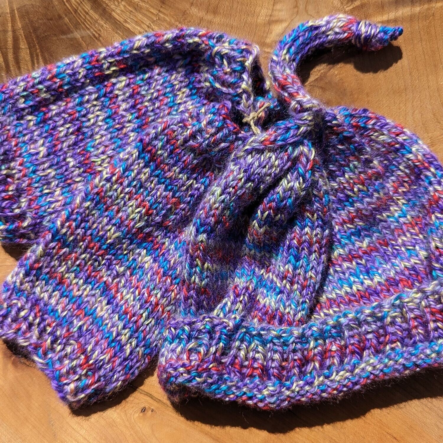 Purple and Blue Stripe Knit Baby Set