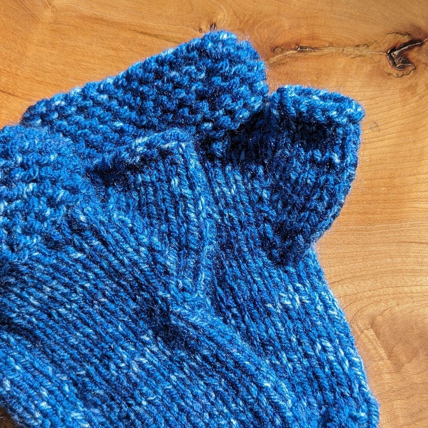 Blue Knit Hand Warmers
