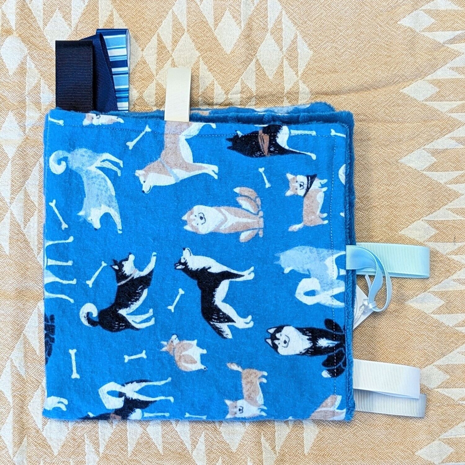 Blue Dogs Ribbon Blanket