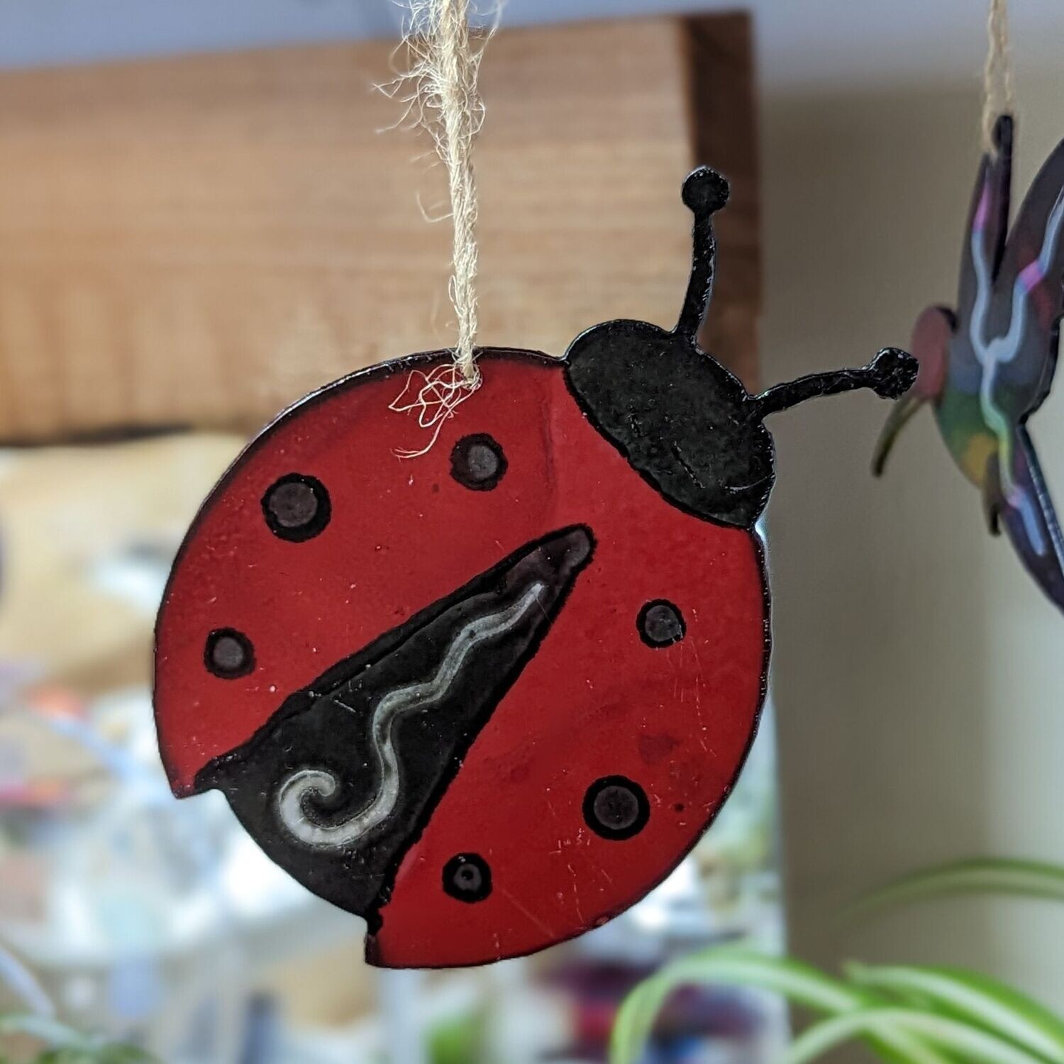 Painted Metal Ladybug Ornament