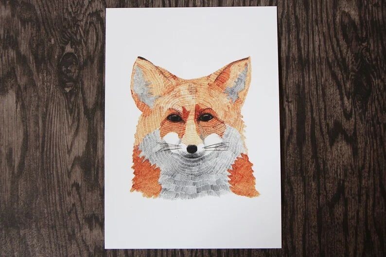 Fox Watercolour Art Print (5x7)