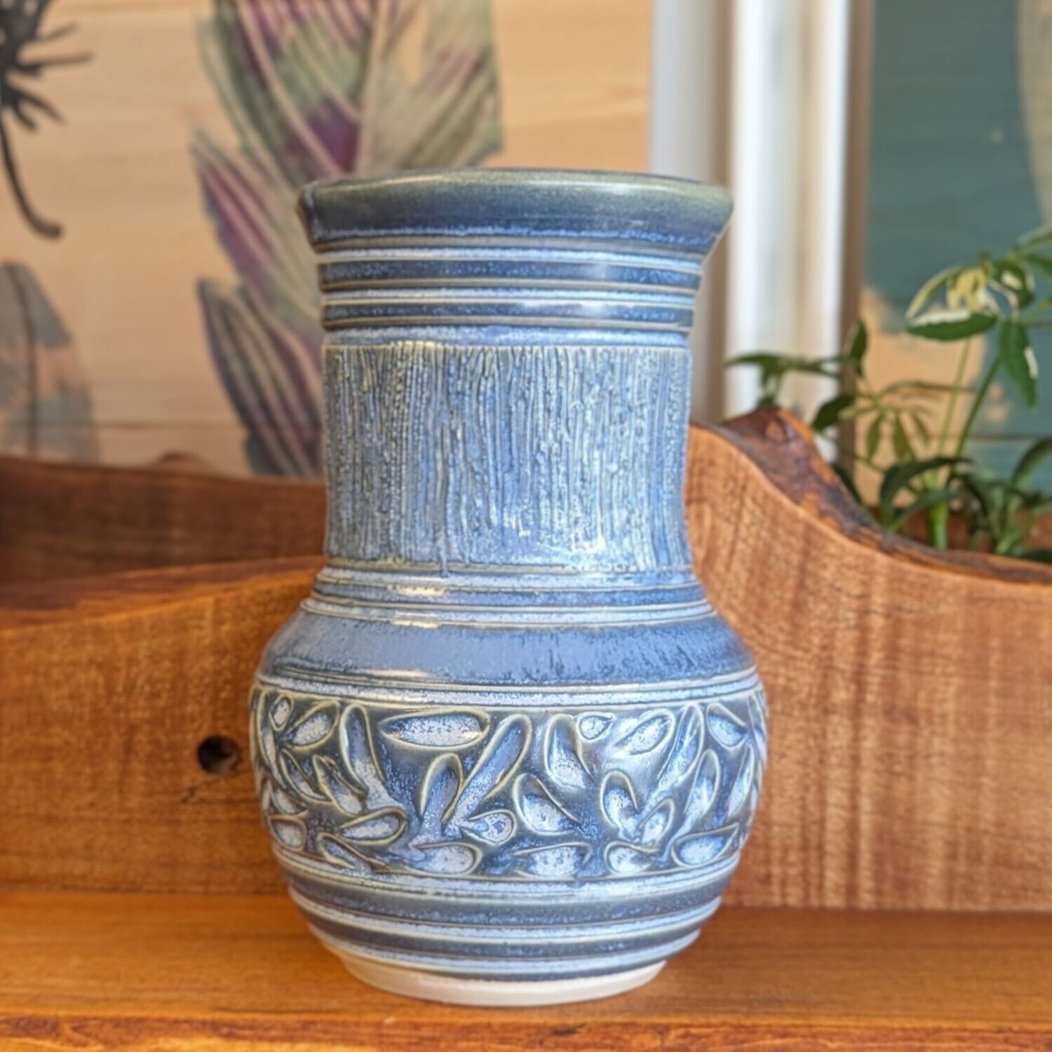 Carved blue Vase