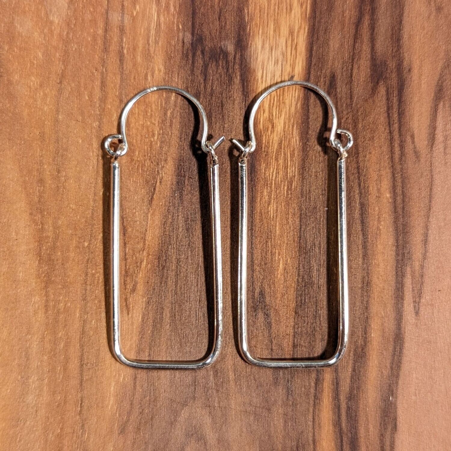 Sterling Silver Rectangle Hoops